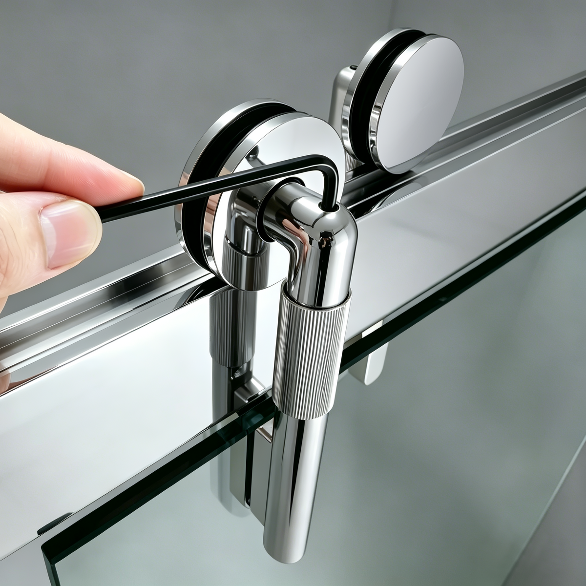 57-60*78 INCH Frameless Double Sliding Shower Door Glass Door,Shower Door, (10mm) Thick SGCC Tempered Glass Door + Aluminum Alloy For Bathroom Door--Sliver