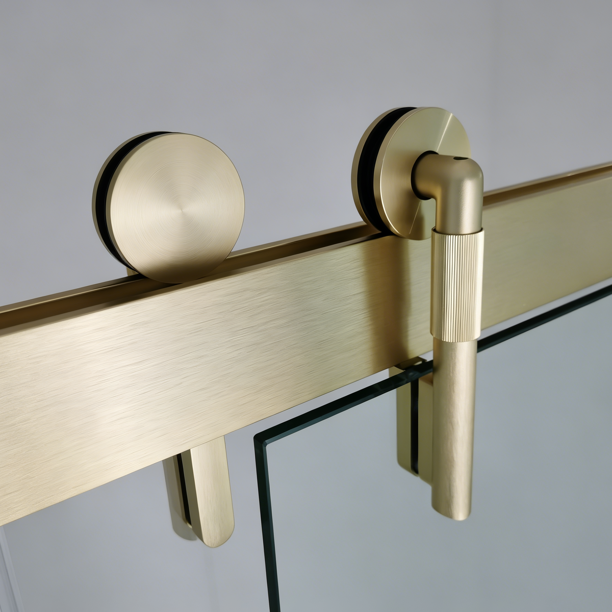 57-60*78 INCH Frameless Double Sliding Shower Door Glass Door,Shower Door,(10mm) Thick SGCC Tempered Glass Door + Aluminium Alloy For Bathroom Door--Brushed Gold