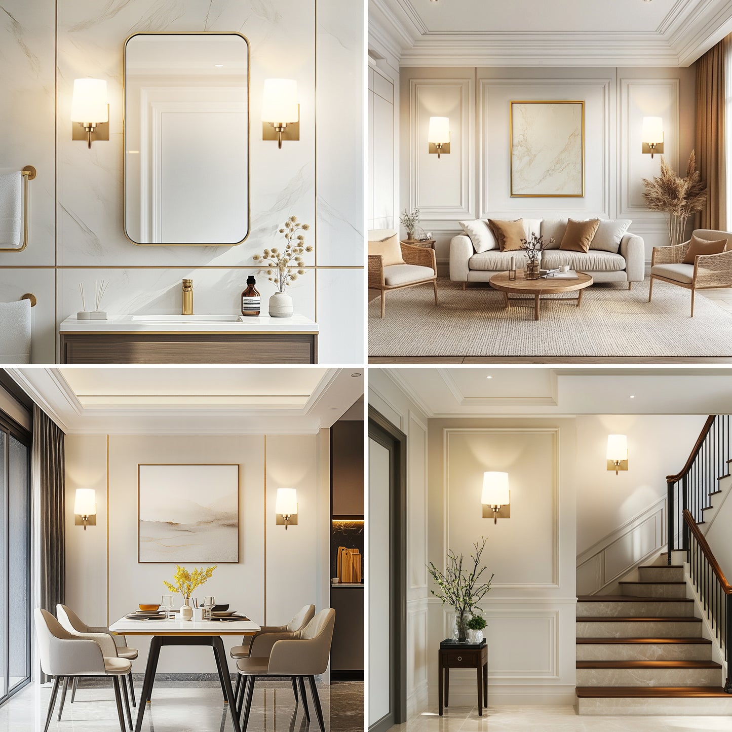 Bathroom Vanity Light Fixture, 1 Light Modern Gold Vanity Lighting Fixture, Lighting Fixture Over Mirror, Wall Sconce with Frosted Glass for Hallway, Bedroom with E26 Socket