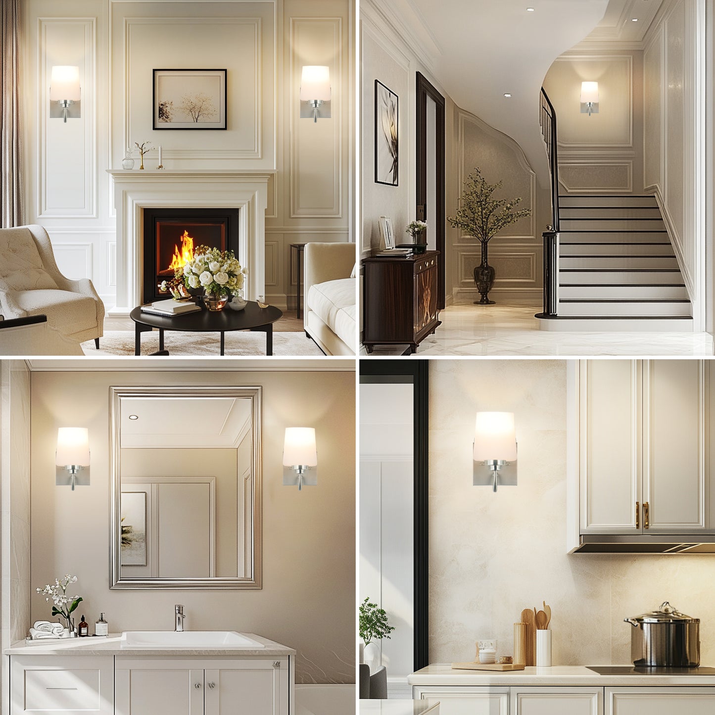 Bathroom Vanity Light Fixture, 1 Light Modern Gold Vanity Lighting Fixture, Lighting Fixture Over Mirror, Wall Sconce with Frosted Glass for Hallway, Bedroom with E26 Socket