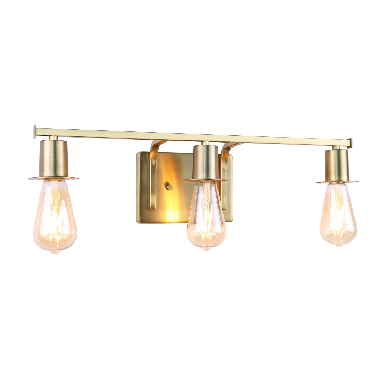 Modern Gold Vanity Lighting Fixture, 3 Lights Above Mirror, Frosted Glass Wall Sconce for Bathroom, Hallway, Bedroom with E26 Socket