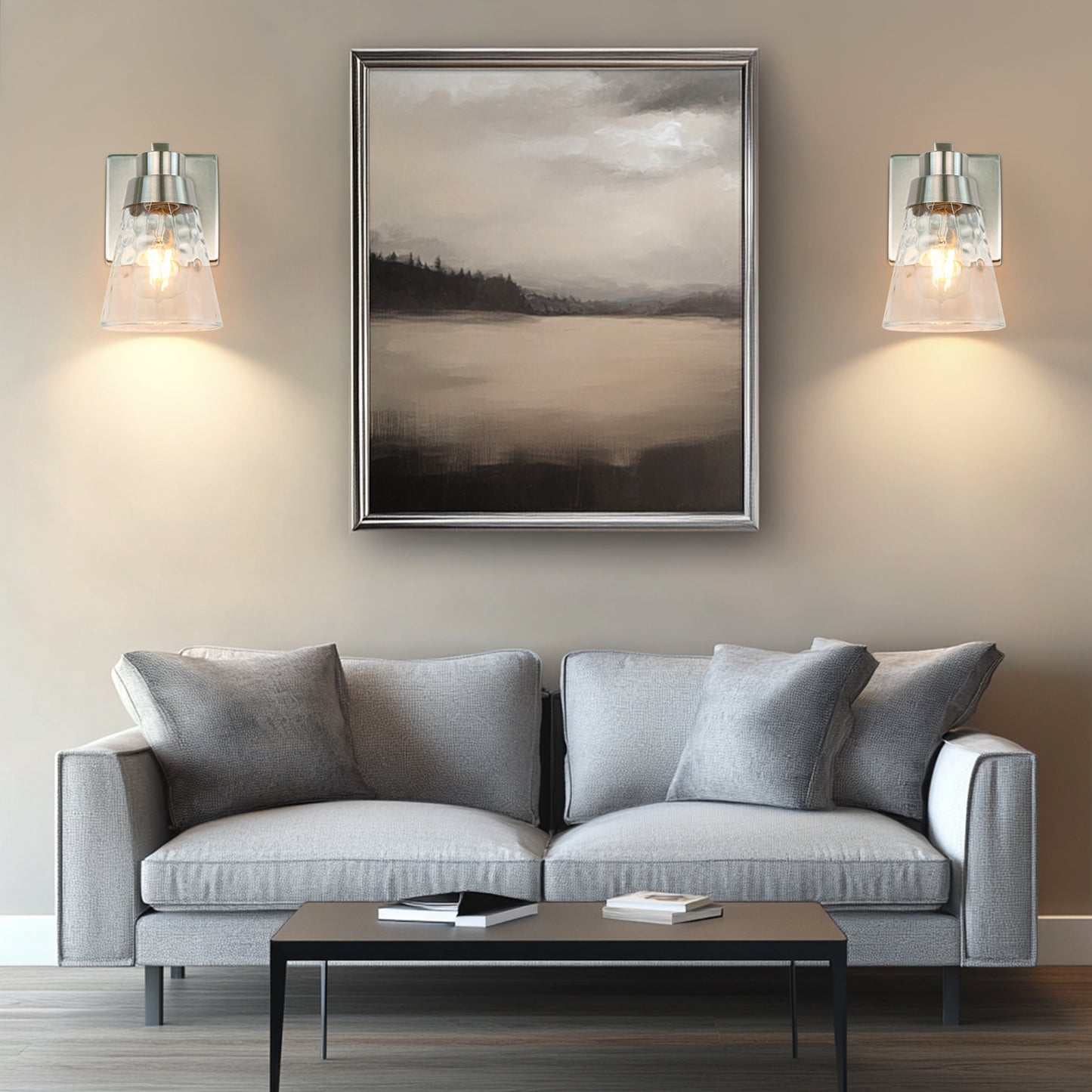 Bedroom light fixture, 1 modern gold vanity light fixture, light fixture above mirror, wall sconce with clear glass, for hallway, bedroom, with E26 socket
