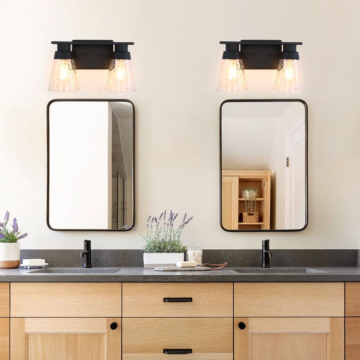 Modern Gold Vanity Lighting Fixture, 2 Lights Above Mirror, Frosted Glass Wall Sconce for Bathroom, Hallway, Bedroom with E26 Socket