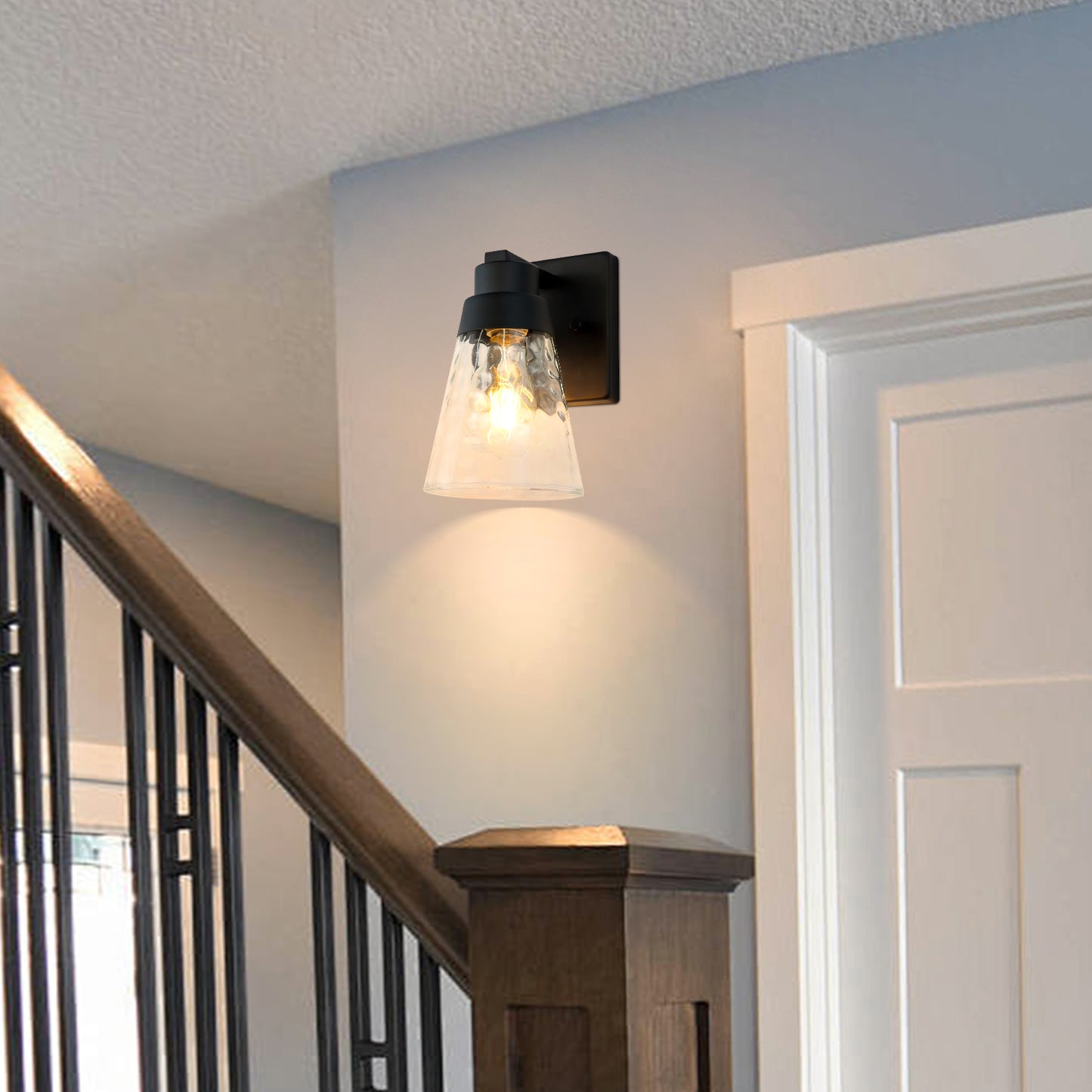 Bedroom light fixture, 1 modern gold vanity light fixture, light fixture above mirror, wall sconce with clear glass, for hallway, bedroom, with E26 socket