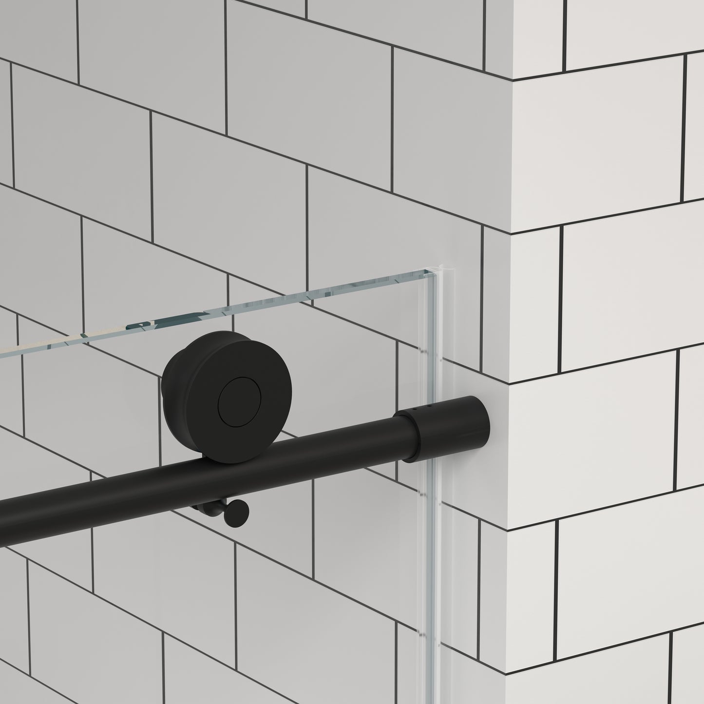 KPUY 2517 Black/Silver/Gold Frameless Shower Door, Sliding Glass Shower Door, 5/16" (8mm) Thick Tempered Clear Glass with Explosion-Proof Film Nano Coating, Stainless Steel Hardware