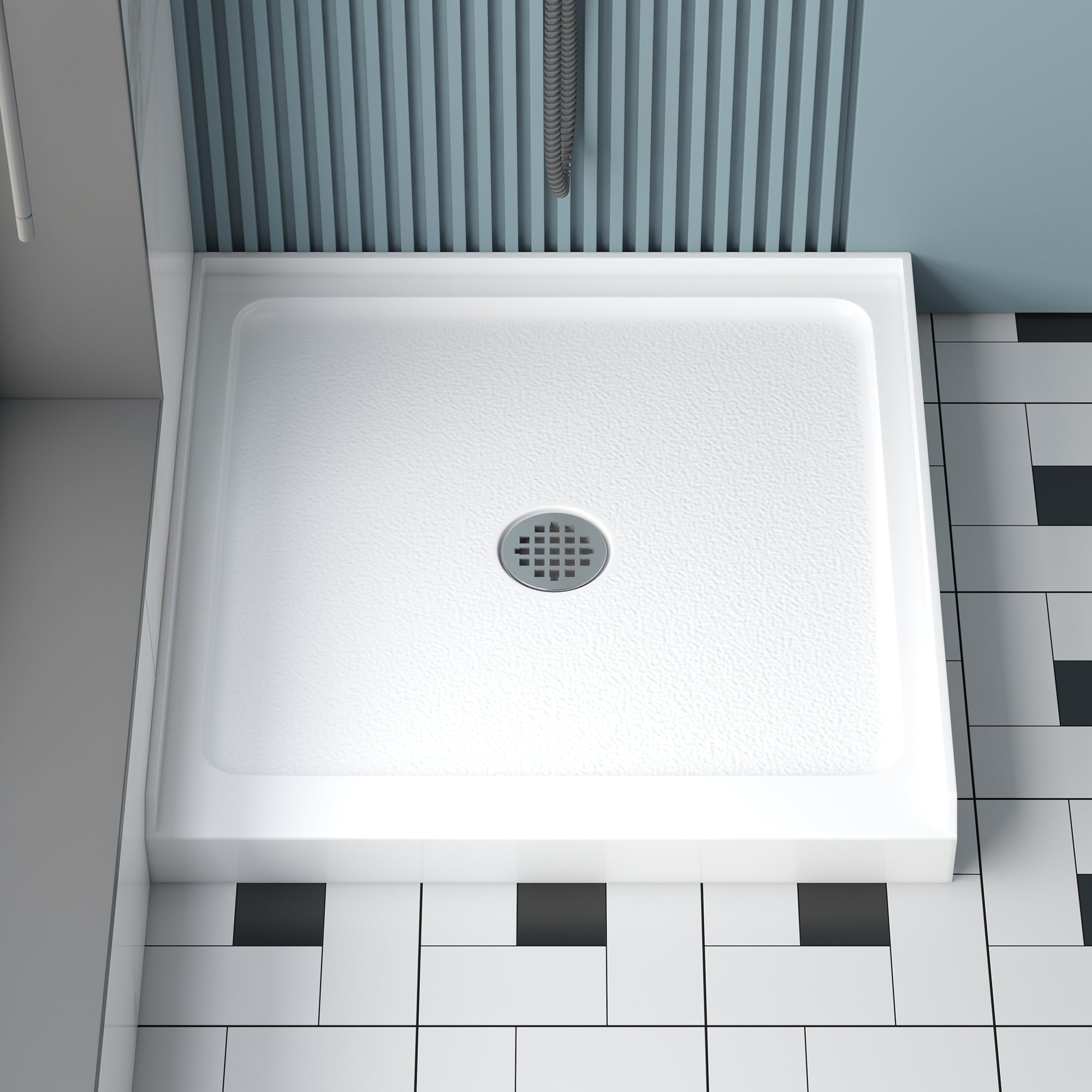 KPUY 36" x 36" Square Shower Base - Slip-Resistant White Acrylic Shower Pan-KPUY