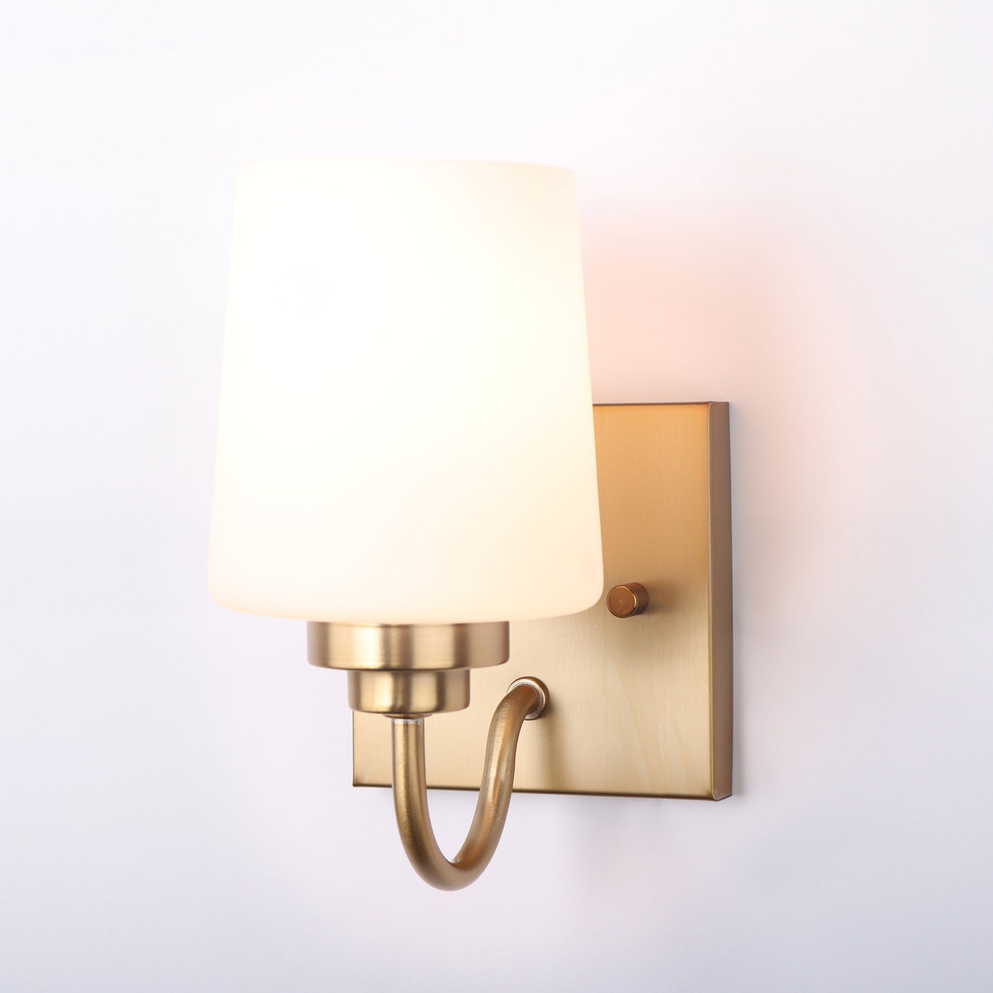 Bathroom Vanity Light Fixture, 1 Light Modern Gold Vanity Lighting Fixture, Lighting Fixture Over Mirror, Wall Sconce with Frosted Glass for Hallway, Bedroom with E26 Socket