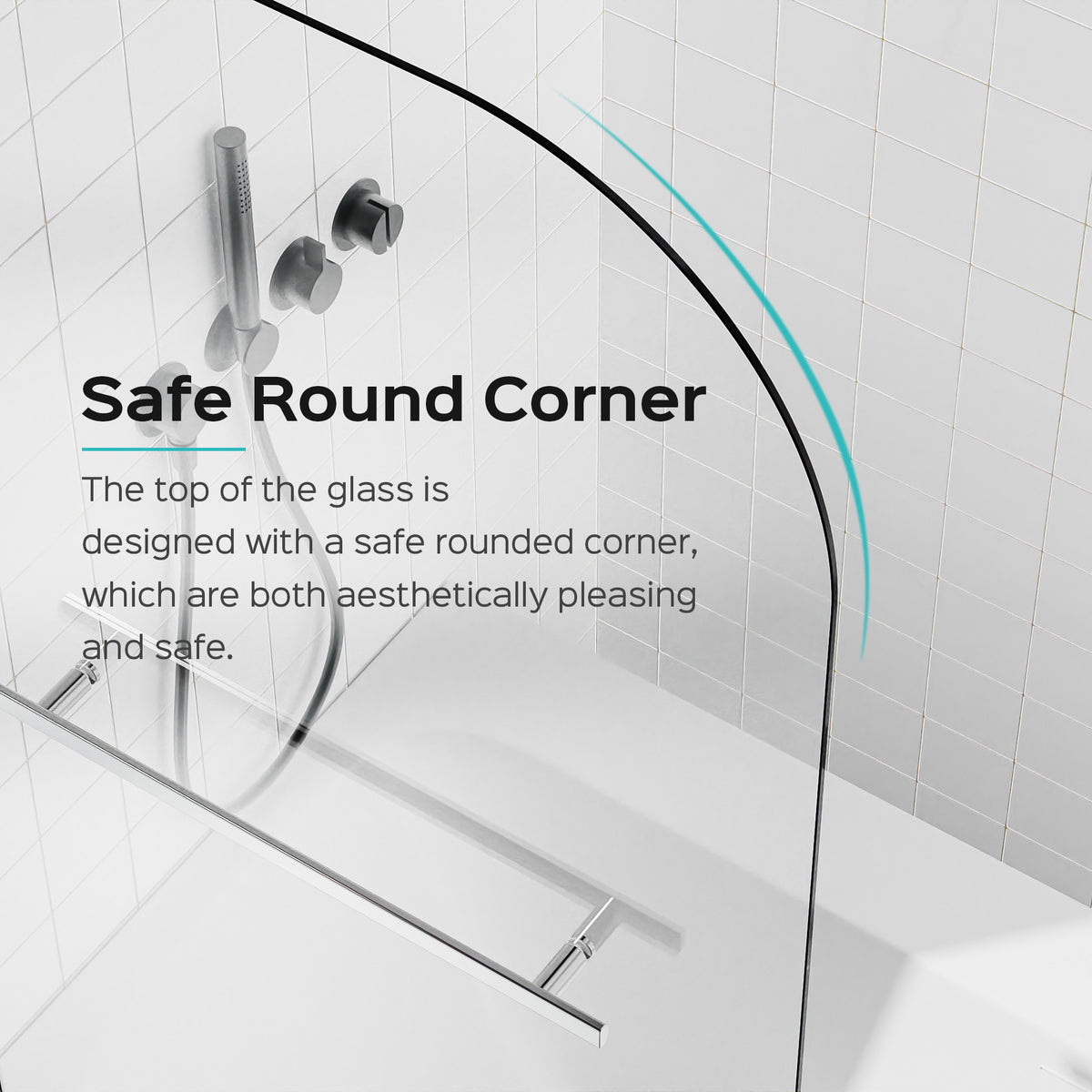 31 in. W * 55 in. H Frameless Shower Doors for Bathtub, 1/4" (6mm) Thick SGCC Tempered Glass Door, Pivot Shower Door Panel for Bathroom, Chrome