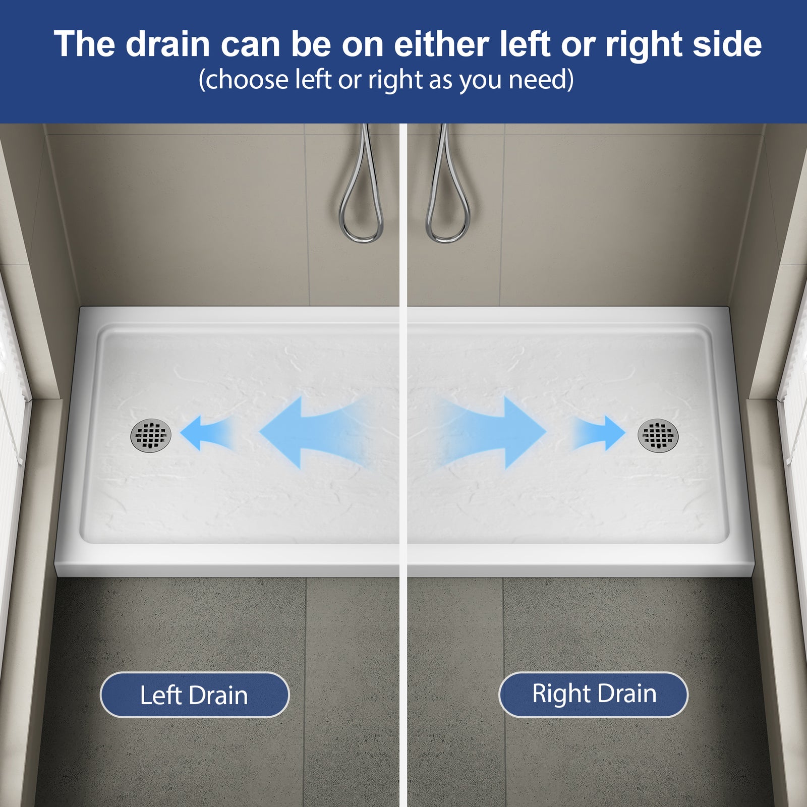 White Rectangular Shower Base Series – 10 Sizes