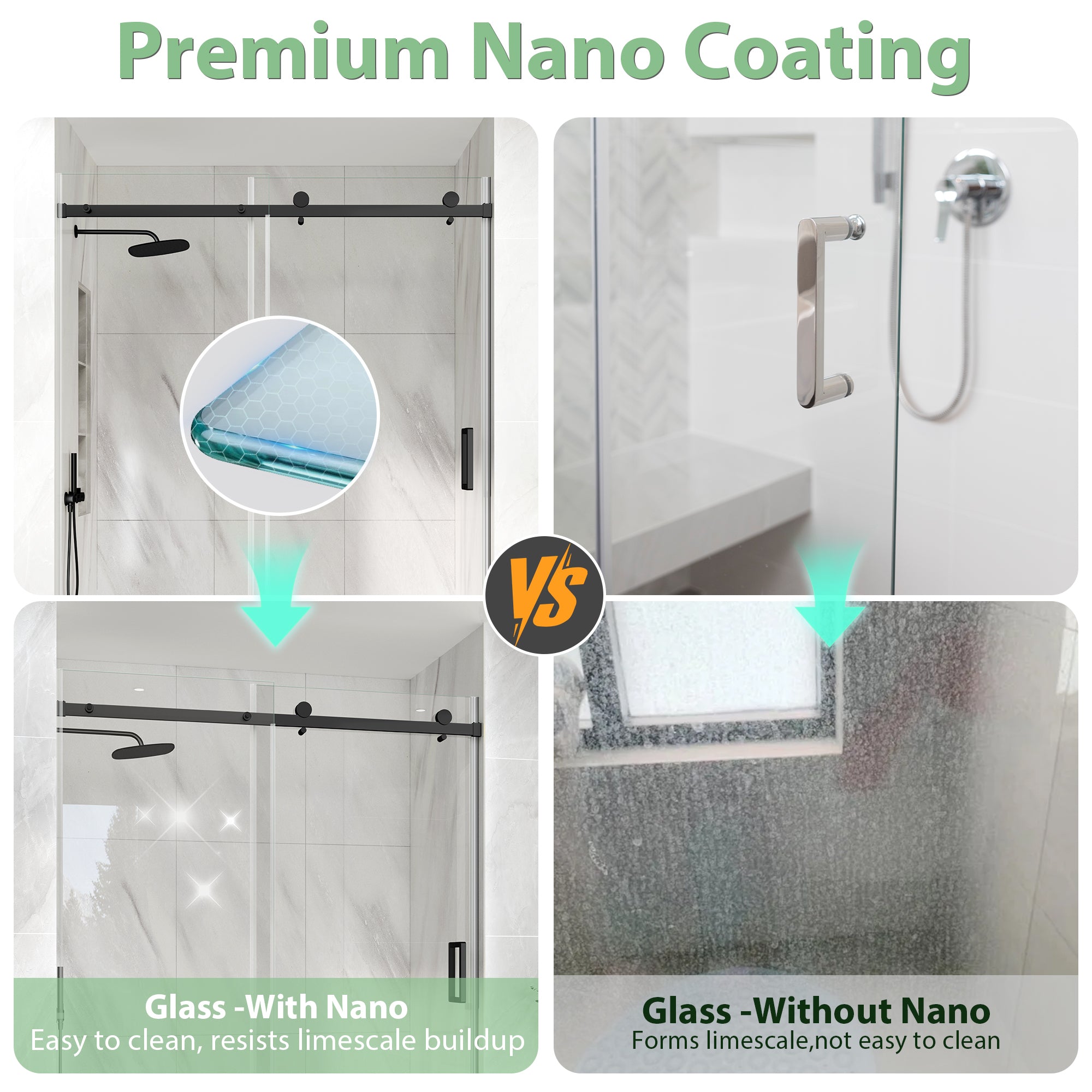 Matte Black Frameless Sliding Bathtub Door, 55-60 in. W x 60 in. H, Model S9711D