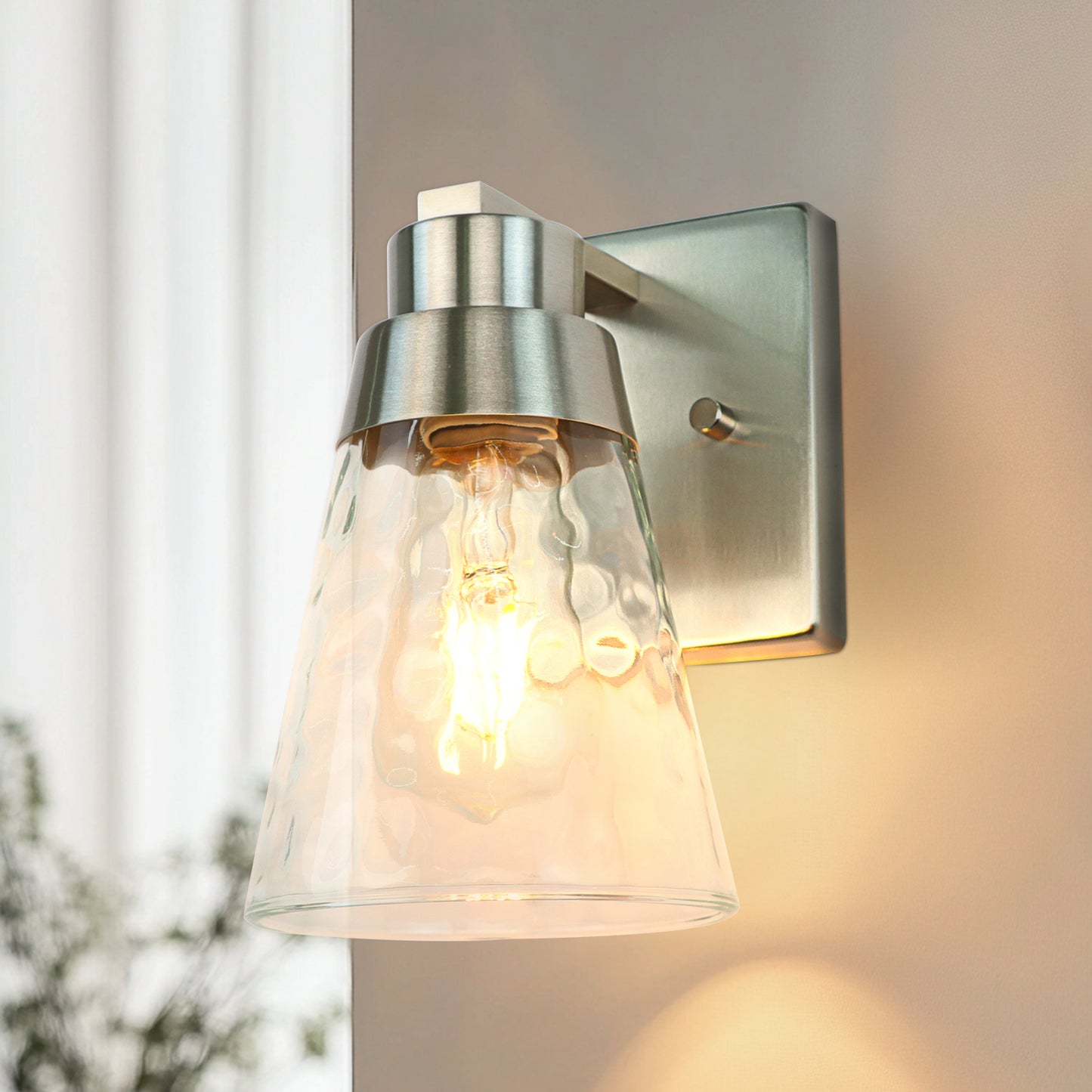 Bedroom light fixture, 1 modern gold vanity light fixture, light fixture above mirror, wall sconce with clear glass, for hallway, bedroom, with E26 socket