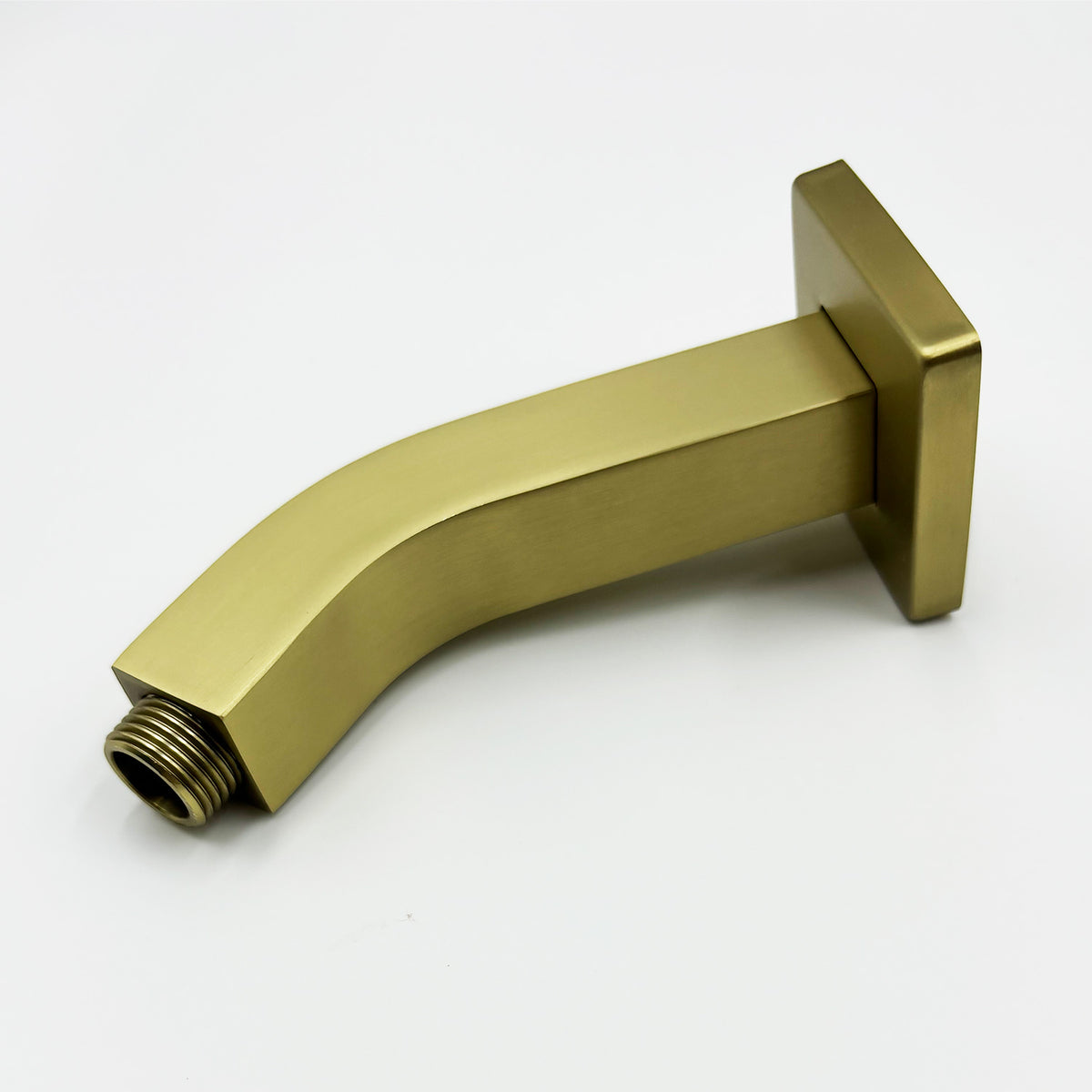 Square Shower Arm with Flange, 1/2 NPT Tapered Threads, Rain Shower Head Arm, Wall Mount Shower Extension Arm