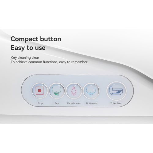 Modern Smart Toilet with Built-in Bidet - Auto Seat Flush & Warm Air Dryer-KPUY