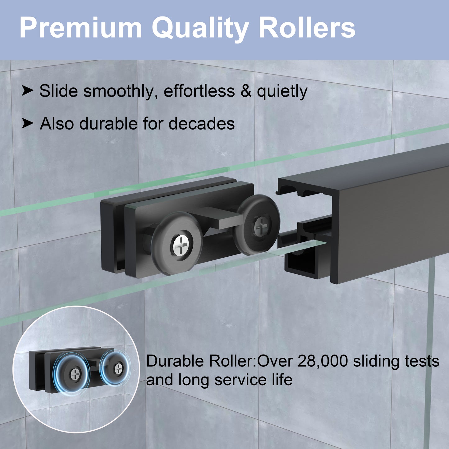 KPUY S0211 Bathtub Shower Door, 56-60" W x 58" H Sliding Shower Door for Bathtub, 1/4" (6mm) Thick Tempered Clear Glass with Explosion-Proof Film Nano Coating in Matte Black Finish