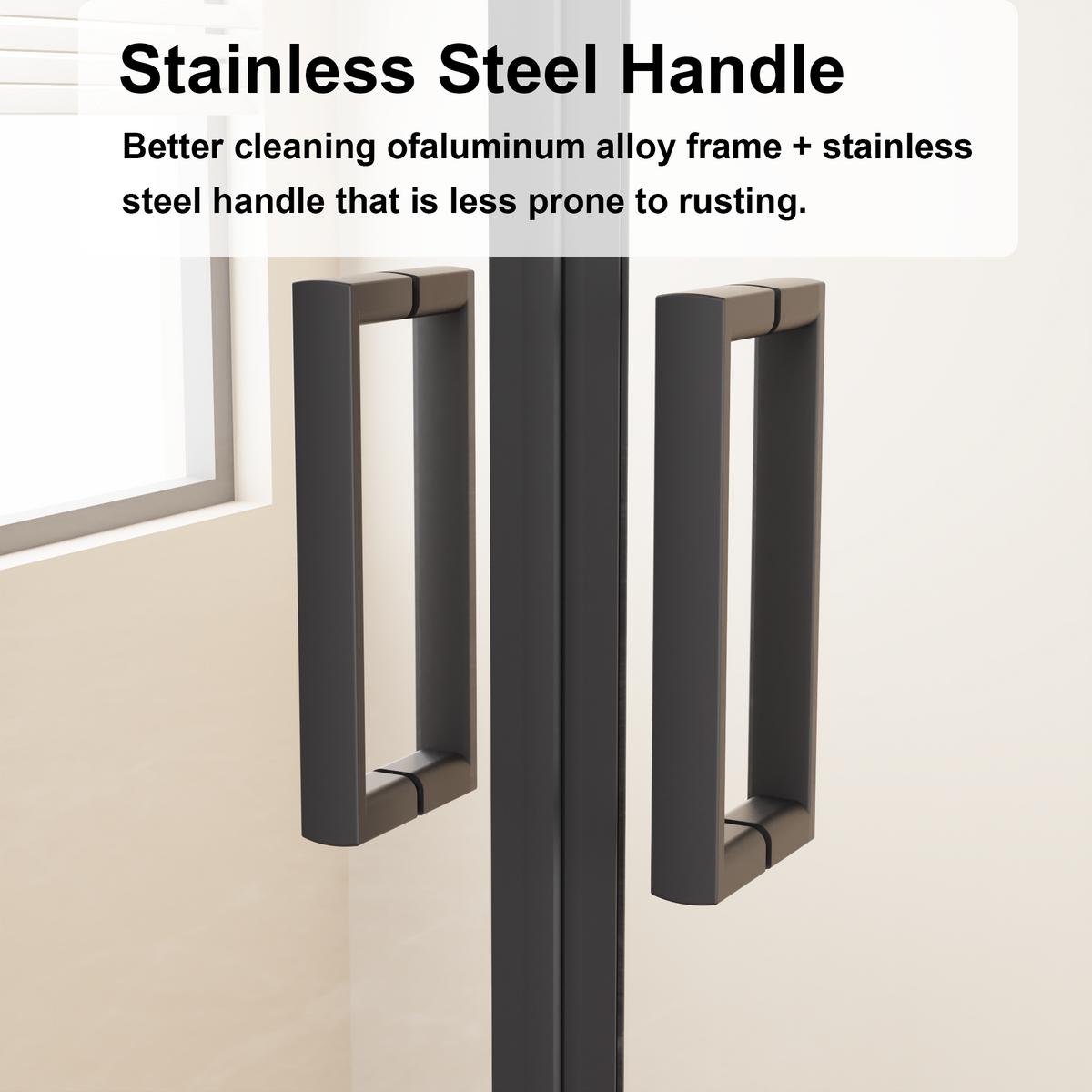Framed Shower Sliding Door 48"&60"x72", 4-Panel Center Opening Double Sliding Shower Door, 1/4" (6mm) Tempered Glass, Aluminum Frame with Stainless Steel Handles & Smooth Double Rollers, Black