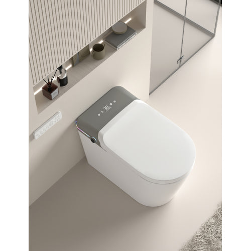 Tankless Smart Bidet Toilet with Remote - LED Display & Aromatherapy System-KPUY