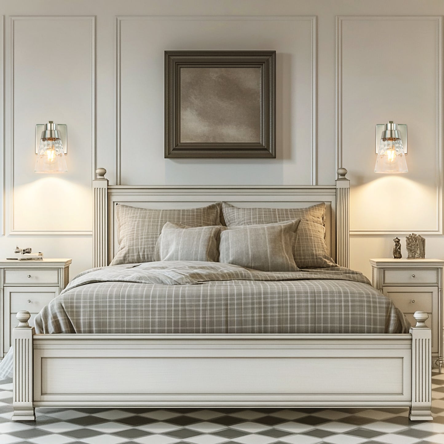 Bedroom light fixture, 1 modern gold vanity light fixture, light fixture above mirror, wall sconce with clear glass, for hallway, bedroom, with E26 socket