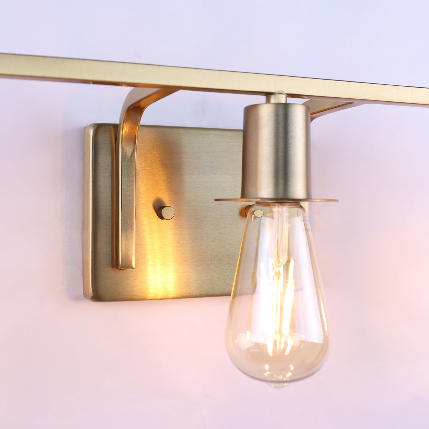 Modern Gold Vanity Lighting Fixture, 3 Lights Above Mirror, Frosted Glass Wall Sconce for Bathroom, Hallway, Bedroom with E26 Socket