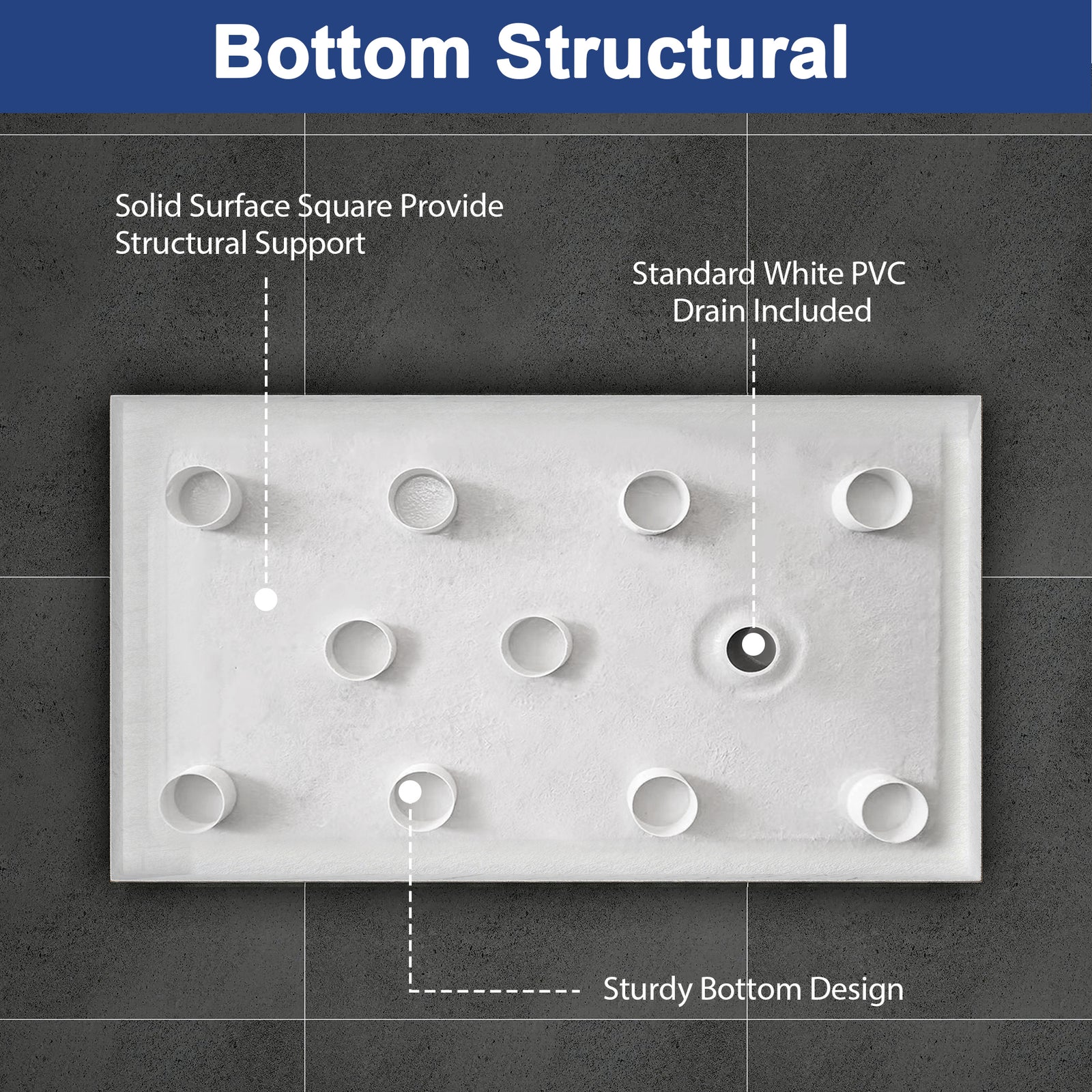 White Rectangular Shower Base Series – 10 Sizes