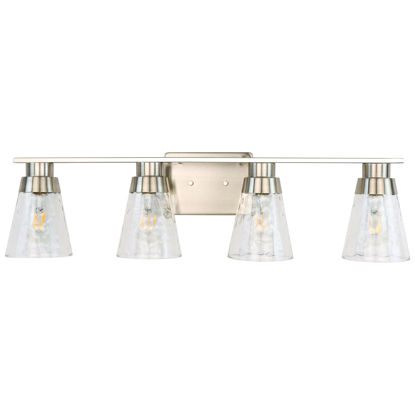 Modern Gold Vanity Lighting Fixture, 4 Light Over Mirror, Wall Lamp with Clear Glass for Bathroom, Hallway, Bedroom with E26 Socket
