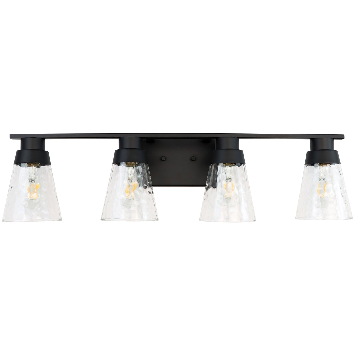 Modern Gold Vanity Lighting Fixture, 4 Light Over Mirror, Wall Lamp with Clear Glass for Bathroom, Hallway, Bedroom with E26 Socket