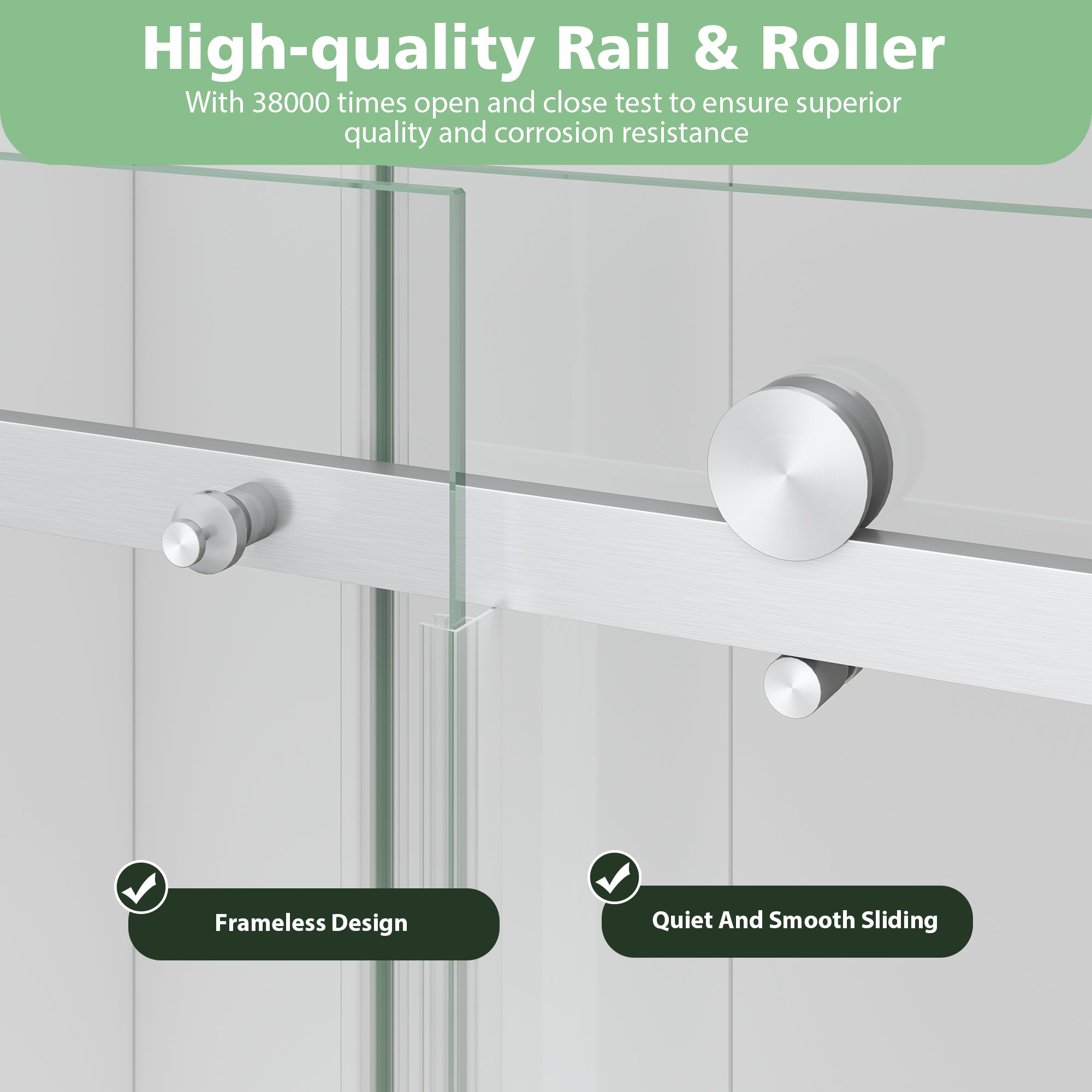 Brushed Nickel Frameless Sliding Bathtub Door, 55-60 in. W x 60 in. H, Model S9711D