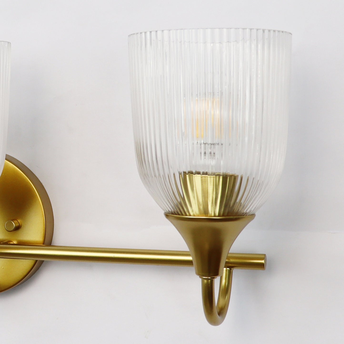 Bathroom Vanity Light Fixture, 3 Light Modern Gold Vanity Lighting fixtures, Bathroom Lighting Fixtures Over Mirror, Bathroom Wall Lamp with Clear Glass for Bathroom, Hallway, Bedroom with E26 Socket