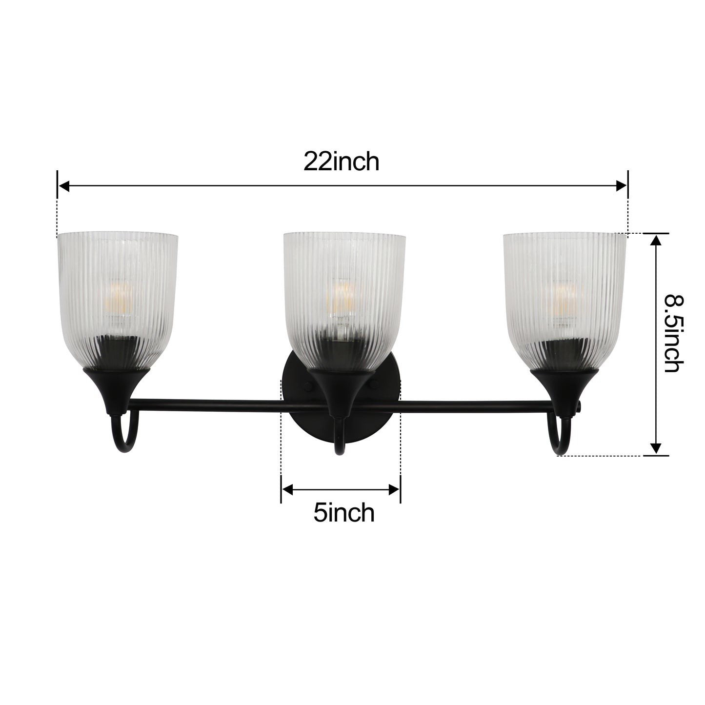 Bathroom Vanity Light Fixture, 3 Light Modern Gold Vanity Lighting fixtures, Bathroom Lighting Fixtures Over Mirror, Bathroom Wall Lamp with Clear Glass for Bathroom, Hallway, Bedroom with E26 Socket