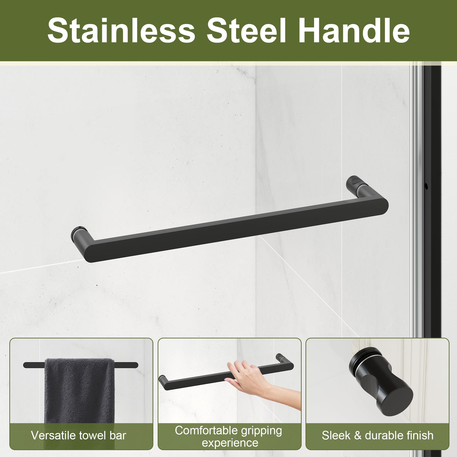 Semi-Frameless Pivot Shower Door Series – Adjustable 36"–48" W x 72" H Glass Shower Door