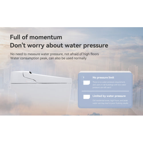 Modern Smart Toilet with Built-in Bidet - Auto Seat Flush & Warm Air Dryer-KPUY