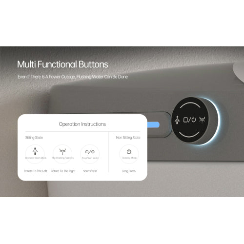 Tankless Smart Bidet Toilet with Remote - LED Display & Aromatherapy System-KPUY
