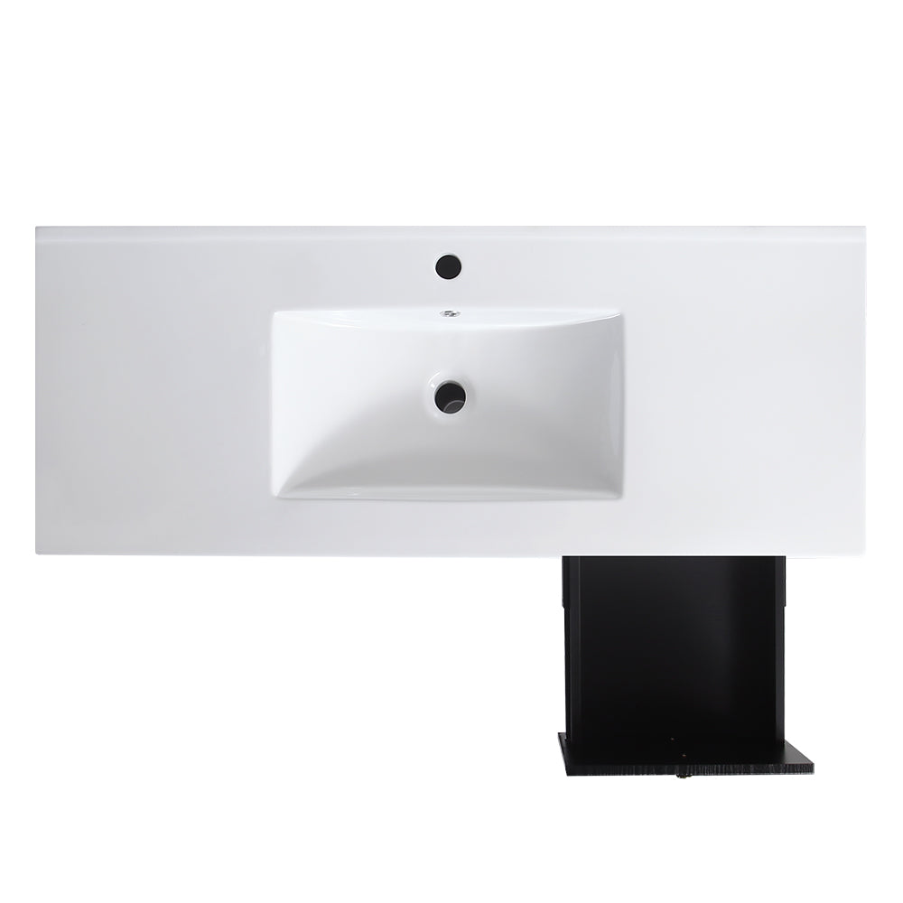 48'' Bathroom Vanity with Top Sink, Bathroom Storage Cabinet with 2 Soft Closing Doors and 3 Drawers, Single Sink Bathroom Vanity. black