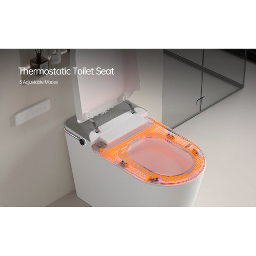Smart Bidet Toilet with Remote Control.Raised Tankless Toilet with LED Display. Auto Open/AutoHeated. Seat Toilet Bidet with Aromatherapy System.Warm Water And Dry.Off Seat Flush.Foot Sensor.