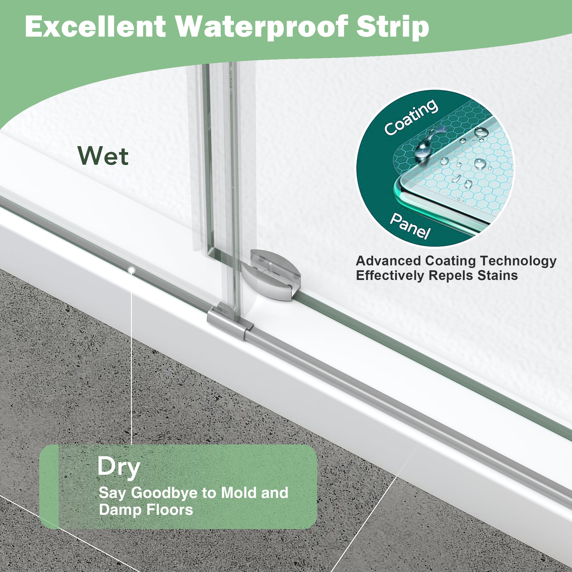 Rahmenlose Duschabtrennung aus gebürstetem Nickel, 43–48 Zoll B x 76 Zoll H, Glasschiebetür, Modell S9711B