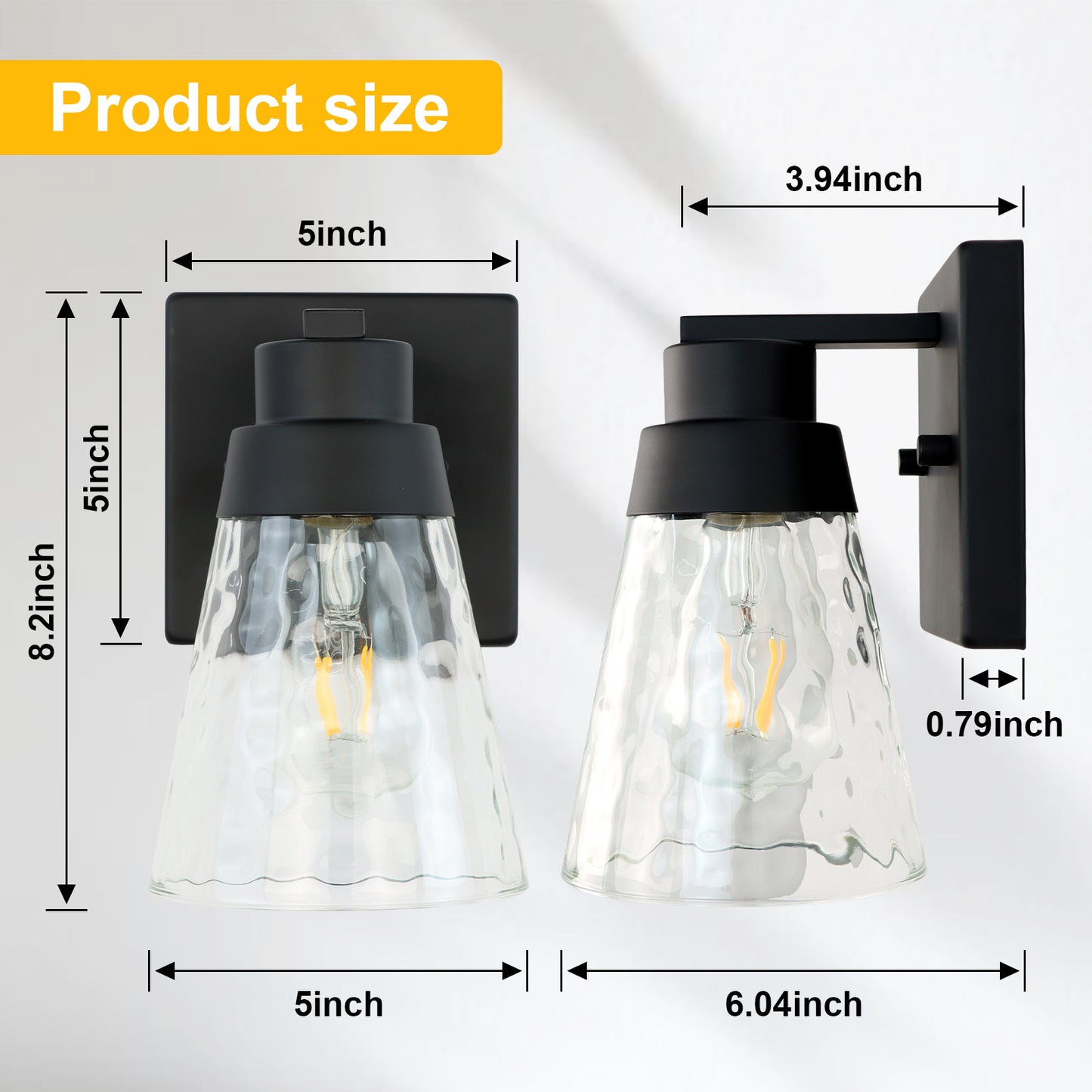 Bedroom light fixture, 1 modern gold vanity light fixture, light fixture above mirror, wall sconce with clear glass, for hallway, bedroom, with E26 socket