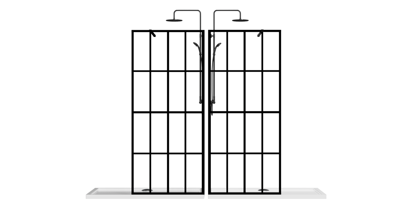 Goodyo 34" X 72" Shower Door Walk-in Black Finish
