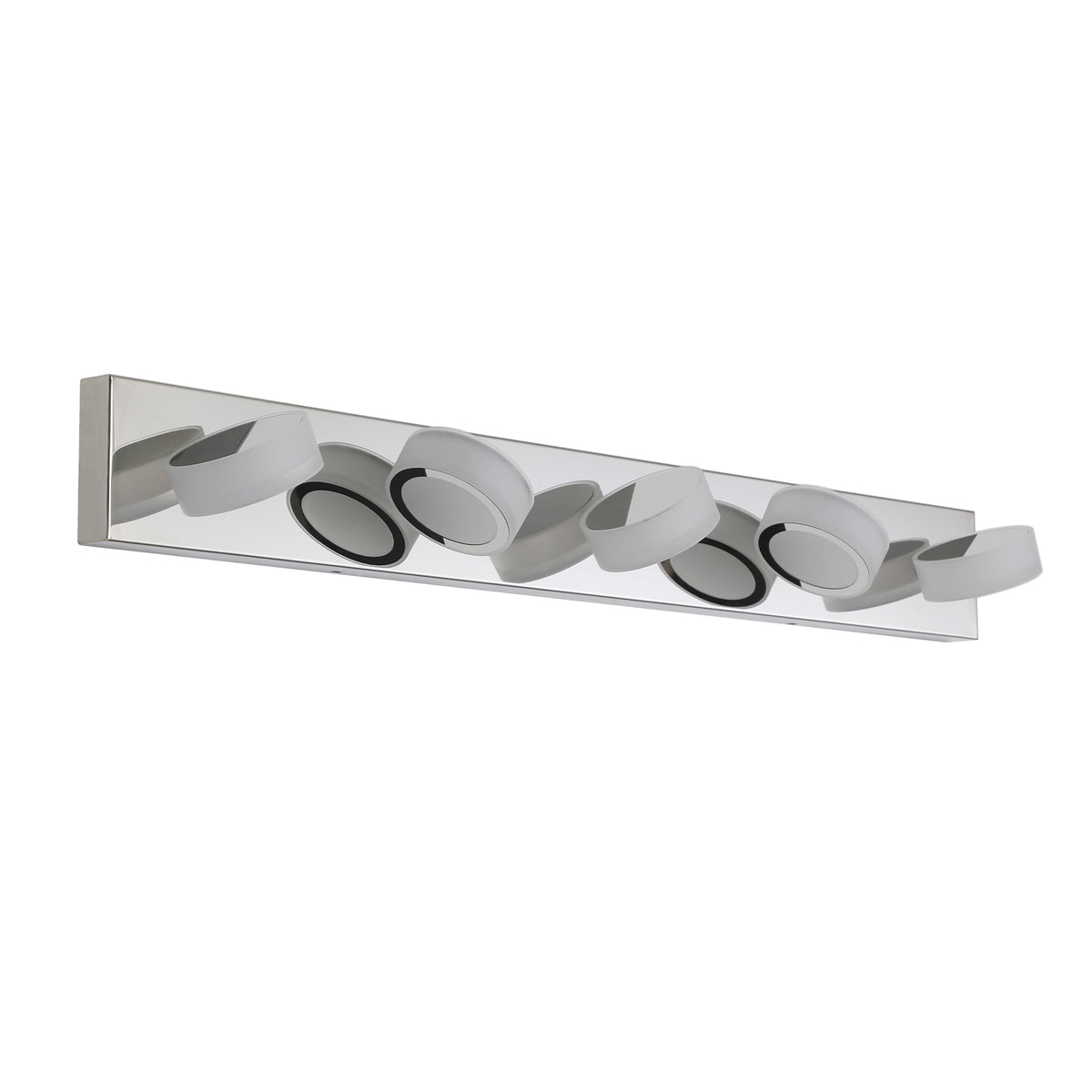 37" Modern 5-Light LED Vanity Light Fixture - Chrome Finish with Acrylic Light Shades - Energy-Efficient Bathroom Wall Sconce - Dimmable for Mirror, Shower, and Bathroom Decor