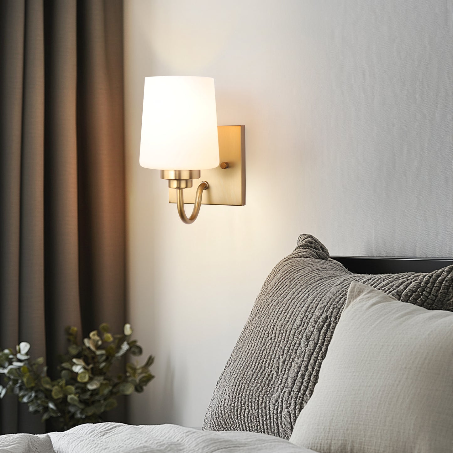 Bathroom Vanity Light Fixture, 1 Light Modern Gold Vanity Lighting Fixture, Lighting Fixture Over Mirror, Wall Sconce with Frosted Glass for Hallway, Bedroom with E26 Socket