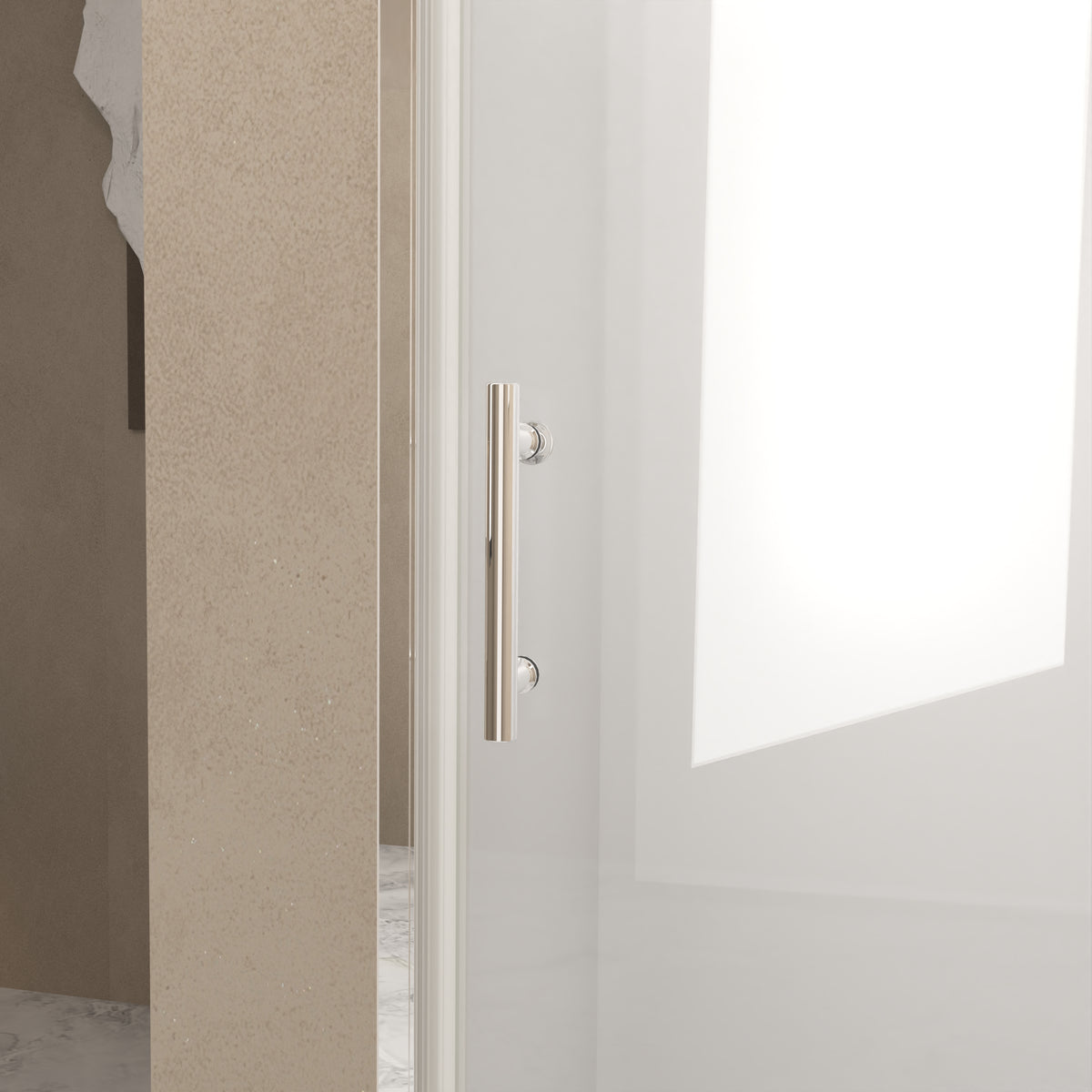 72" Bifold Shower Door, 1/4"(6mm) Tempered Glass, Chrome Aluminum Frame, Explosion Proof Film