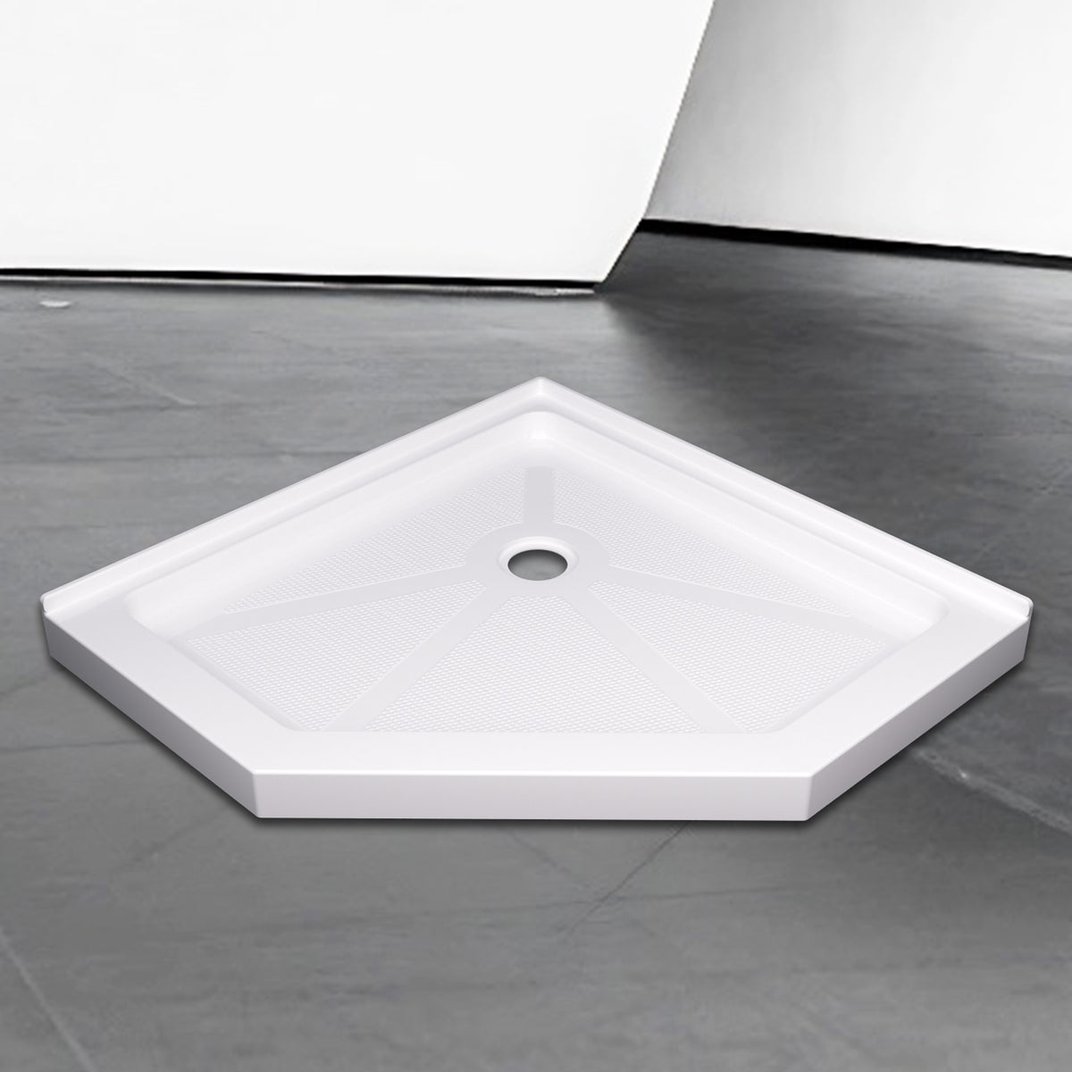 36x36x3.55 INCH Neo-Angle Shower Base For Bathroom Shower Door --White