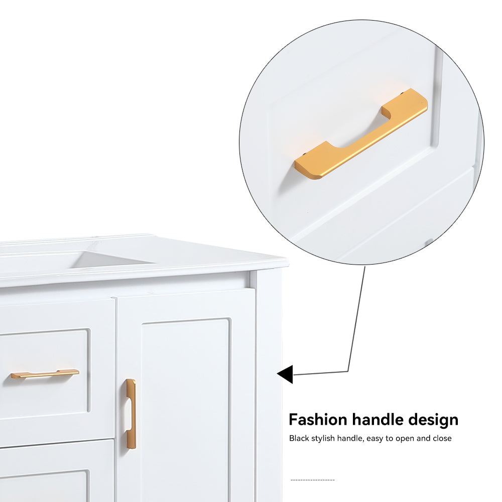 36"White Bathroom Vanity with Single Sink, Combo Cabinet Undermount Sink, Bathroom Storage Cabinet with 2 Doors and 2 Drawer, Soft Closing, Multifunctional Storage