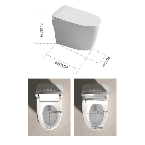Smart Toilets with Heated Bidet Seat.Portable toilet with bidet built.Intelligent Toilet Auto Open/Close Seat. Bidet toilet with Dryer and Warm Water