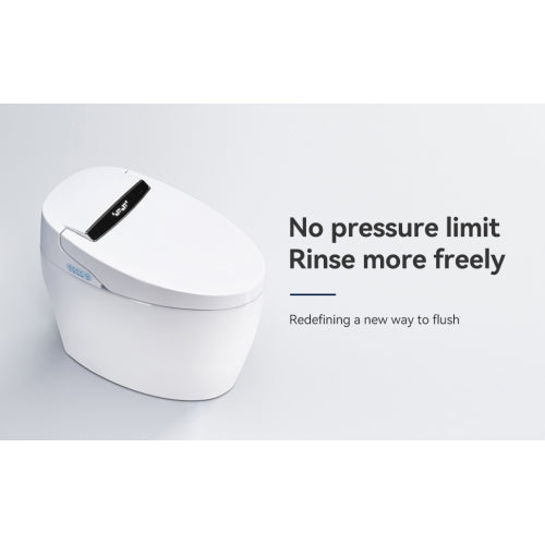 Modern Smart Toilet with Built-in Bidet - Auto Seat Flush & Warm Air Dryer-KPUY