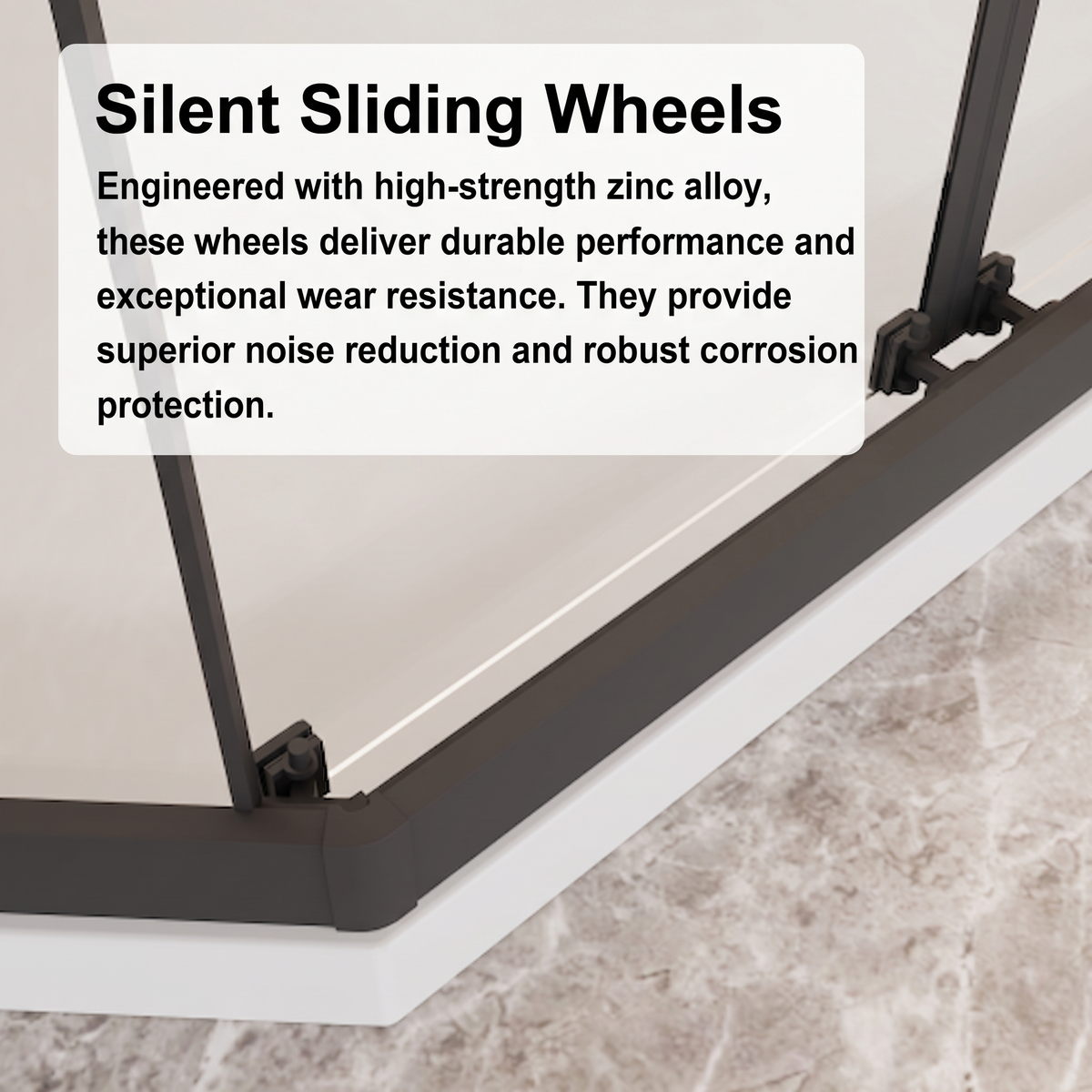 Neo-Angle Sliding Shower Enclosure 36"x72", 1/4" Clear Tempered Glass Diamond Shaped Shower Door, Double Rollers & Stainless Steel Handles, Black