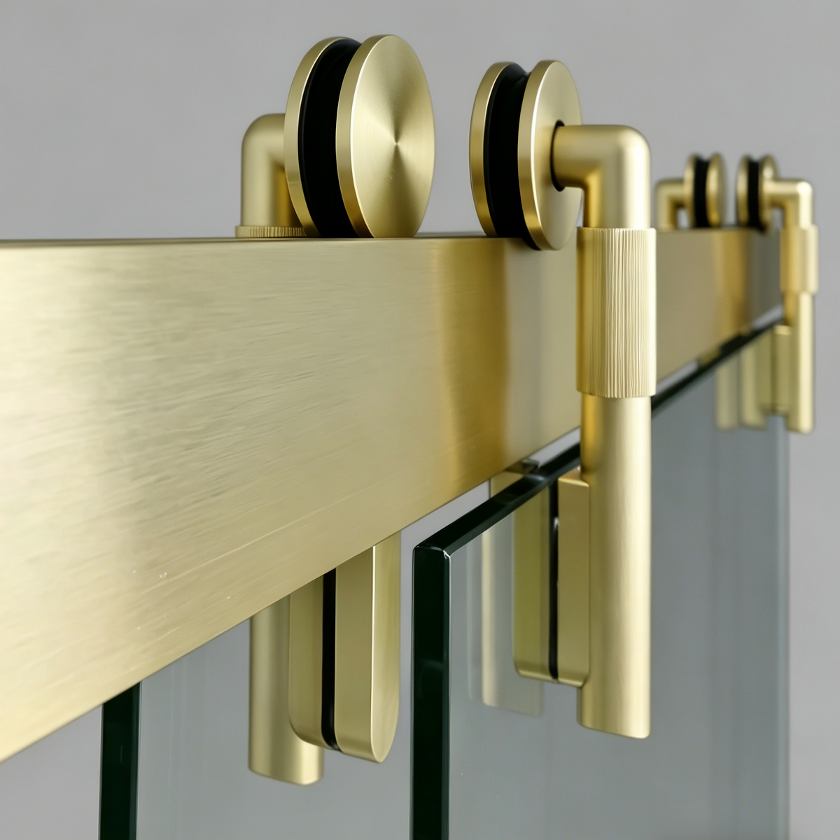 57-60*78 INCH Frameless Double Sliding Shower Door Glass Door,Shower Door,(10mm) Thick SGCC Tempered Glass Door + Aluminium Alloy For Bathroom Door--Brushed Gold