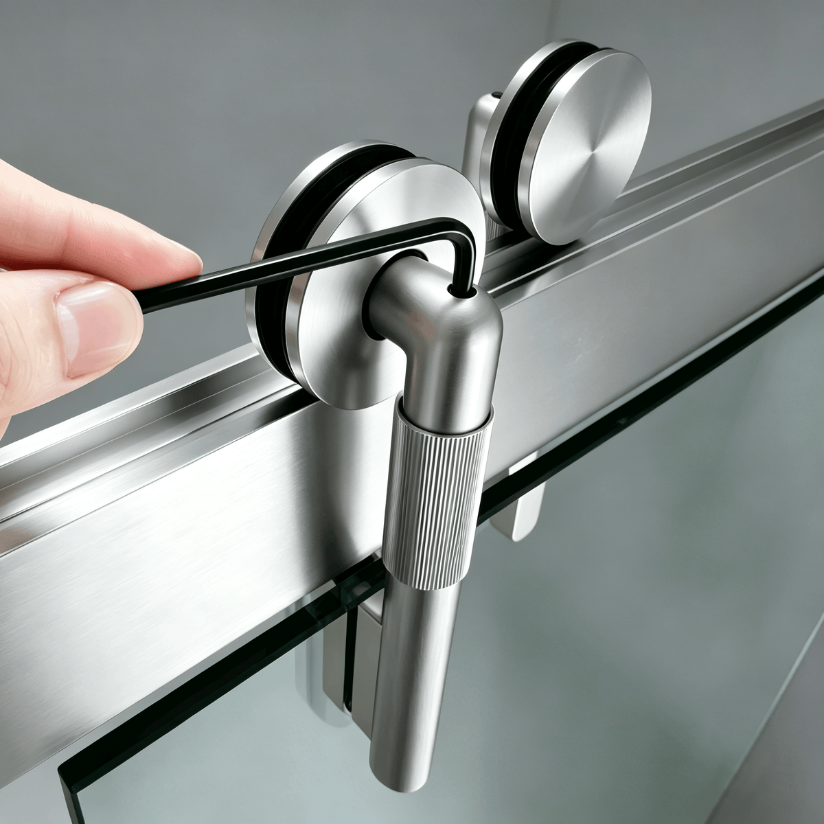 57-60*78 INCH Frameless Double Sliding Shower Door Glass Door,Shower Door ,(10mm) Thick SGCC Tempered Glass Door + Aluminium Alloy For Bathroom Door--FOR Brushed Nickel Metal