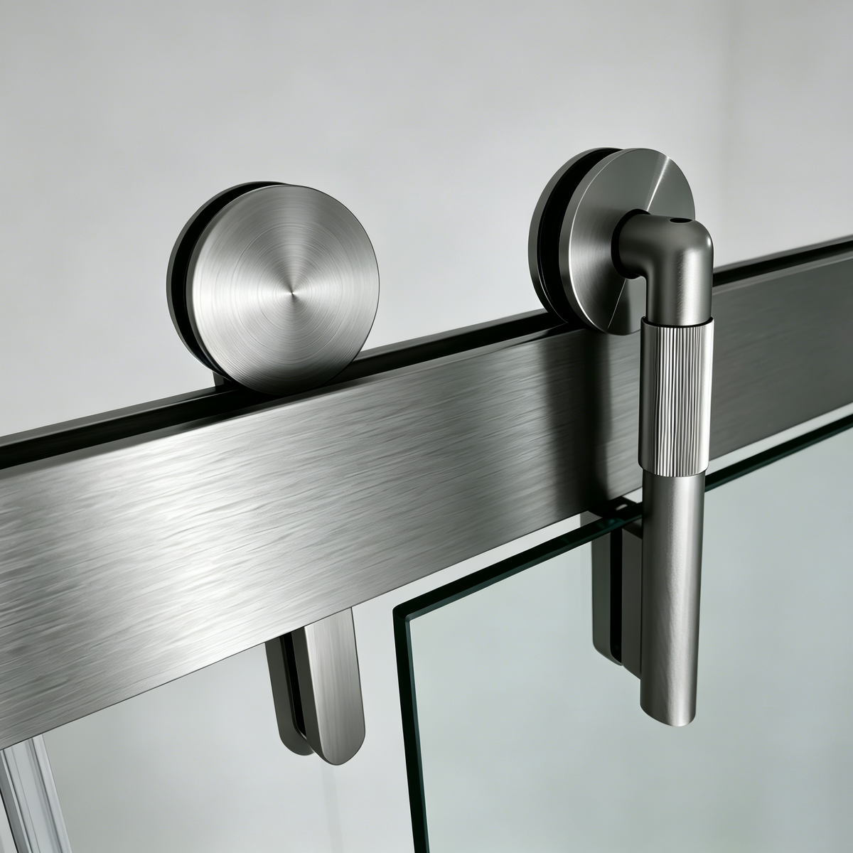 57-60*78 INCH Frameless Double Sliding Shower Door Glass Door,Shower Door ,(10mm) Thick SGCC Tempered Glass Door +Aluminium Alloy For Bathroom Door--Gunmetal