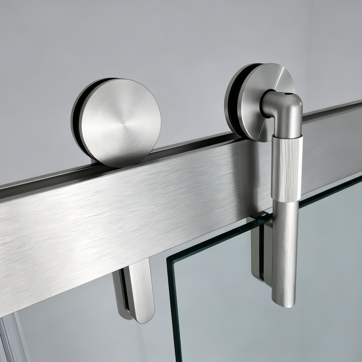 57-60*78 INCH Frameless Double Sliding Shower Door Glass Door,Shower Door ,(10mm) Thick SGCC Tempered Glass Door + Aluminium Alloy For Bathroom Door--FOR Brushed Nickel Metal