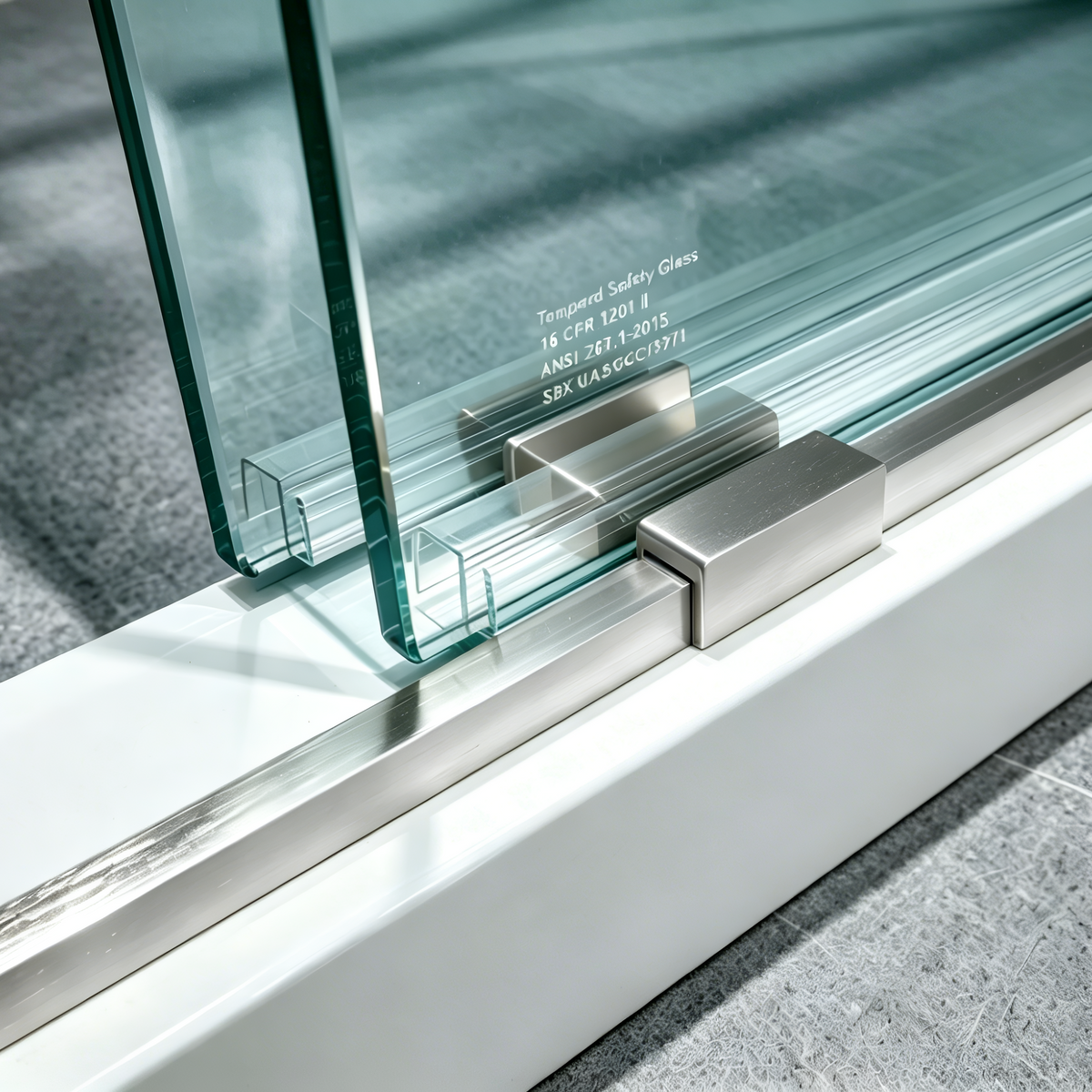 57-60*78 INCH Frameless Double Sliding Shower Door Glass Door,Shower Door ,(10mm) Thick SGCC Tempered Glass Door + Aluminium Alloy For Bathroom Door--FOR Brushed Nickel Metal