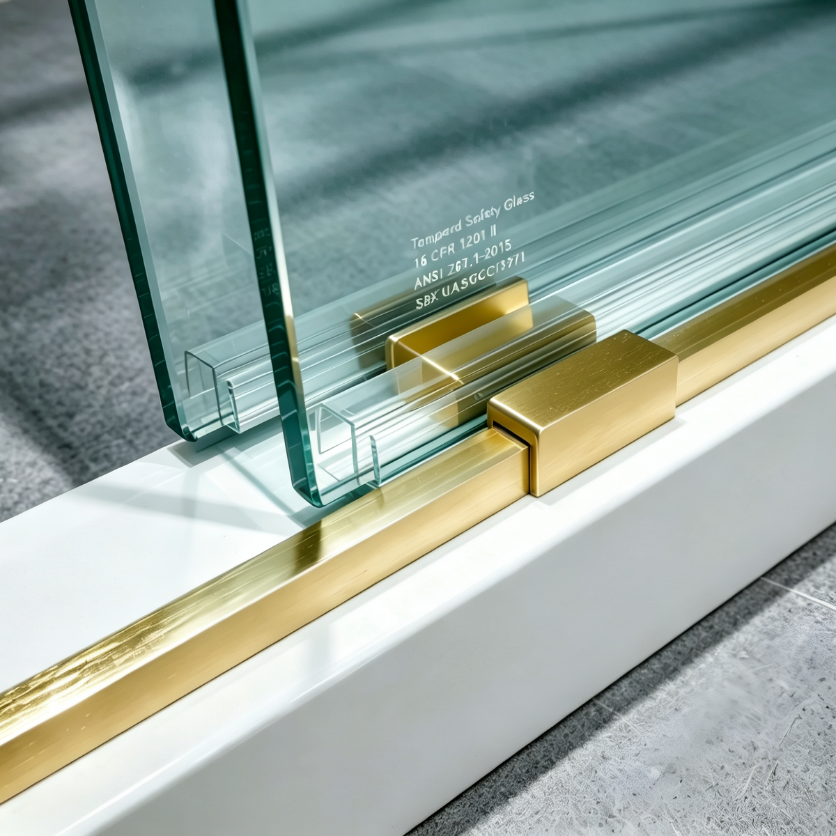 57-60*78 INCH Frameless Double Sliding Shower Door Glass Door,Shower Door,(10mm) Thick SGCC Tempered Glass Door + Aluminium Alloy For Bathroom Door--Brushed Gold